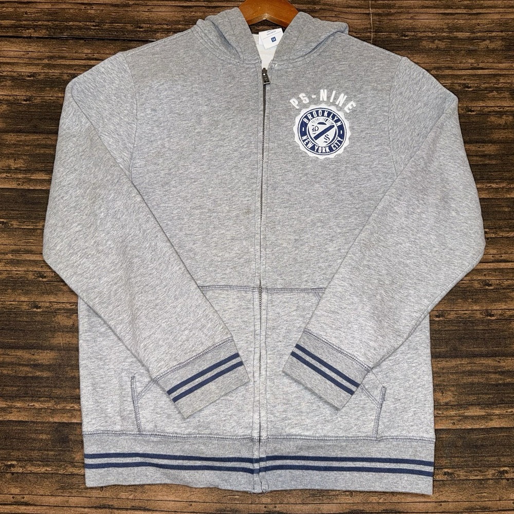 PS from Aeropostale Gray Full Zip Hoodie Brooklyn NY Youth Size 14